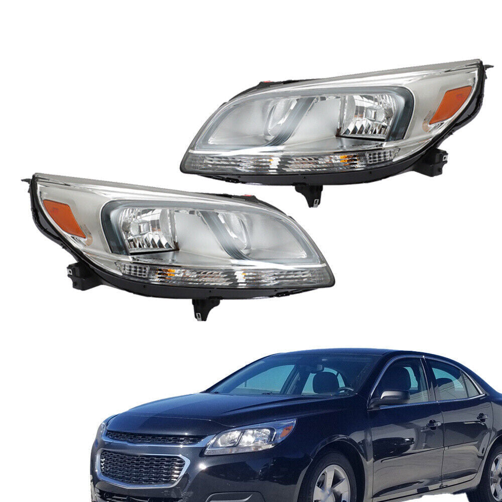 Left+Right Headlight For 13-15 Chevrolet Malibu LS 16 Limited LS Halogen