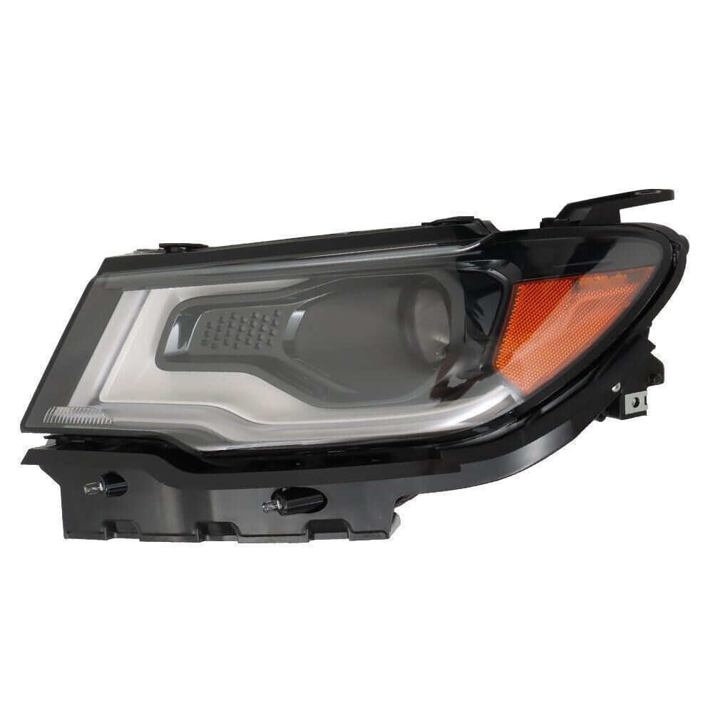 Left Side Headlight For 2017-2021 Jeep Compass HID/Xenon Black LED DRL