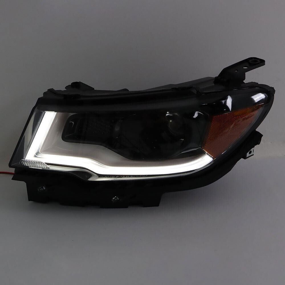 Left Side Headlight For 2017-2021 Jeep Compass HID/Xenon Black LED DRL