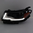 Left Side Headlight For 2017-2021 Jeep Compass HID/Xenon Black LED DRL