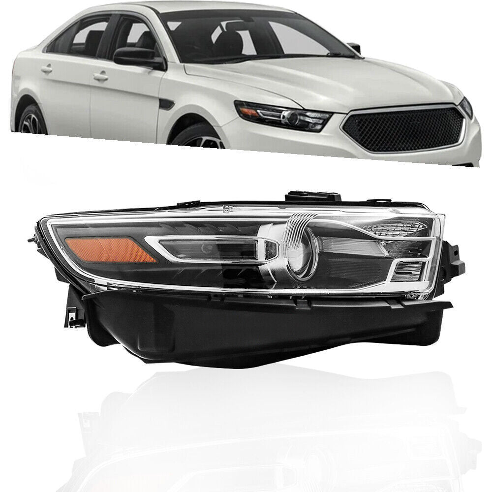 Right Projector Headlight For 2016-2019 Ford Taurus Halogen W/Black Trim