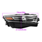 Right Projector Headlight For 2016-2019 Ford Taurus Halogen W/Black Trim