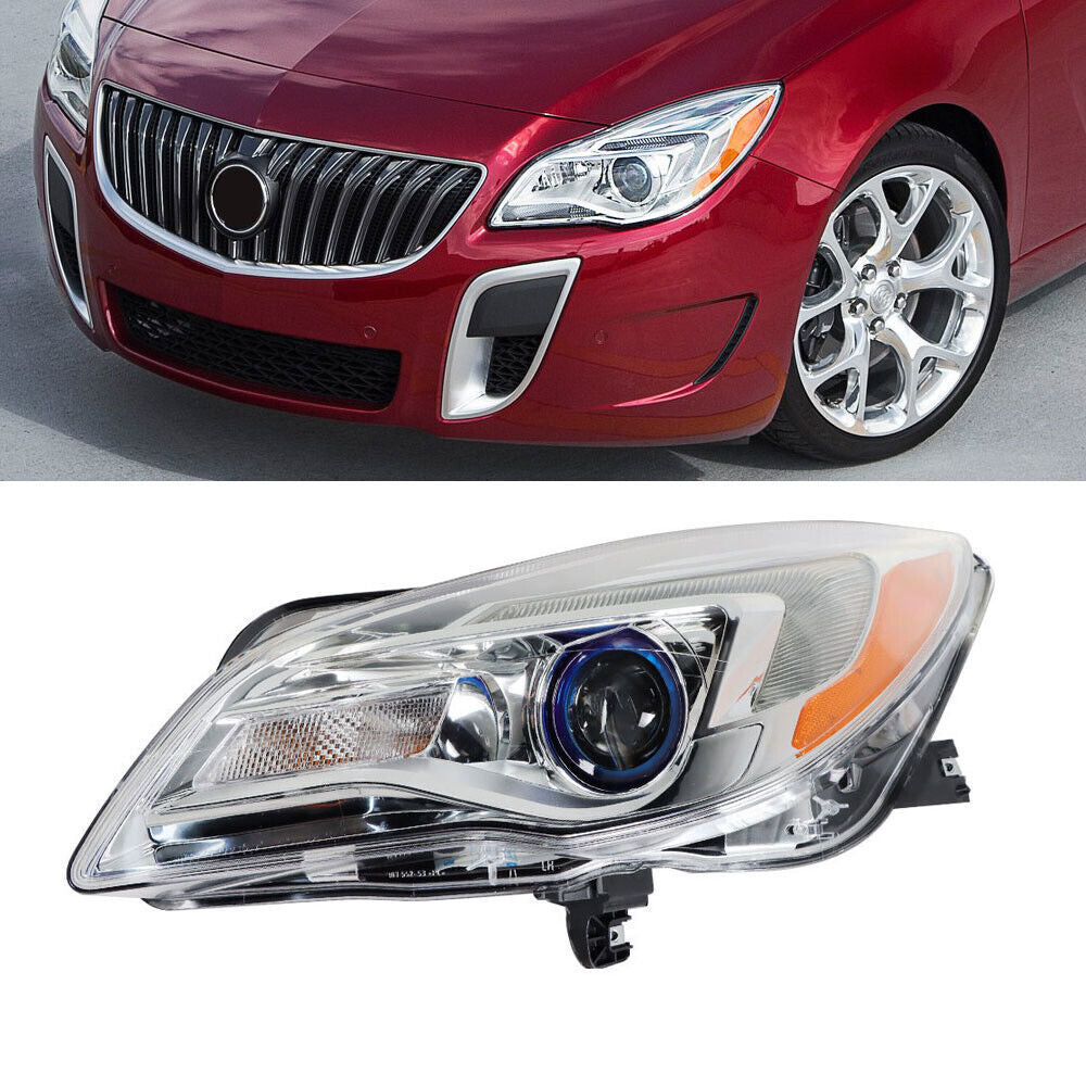 Left Headlight For 2014-2017 Buick Regal Halogen Chrome Housing Clear