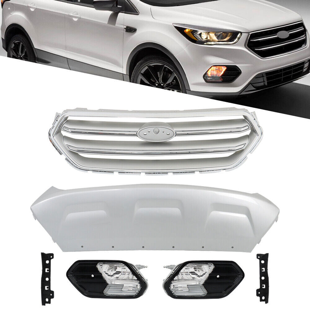 Front Bumper Cover With Grills And Fog Lamps For Ford Escape 2017-2019