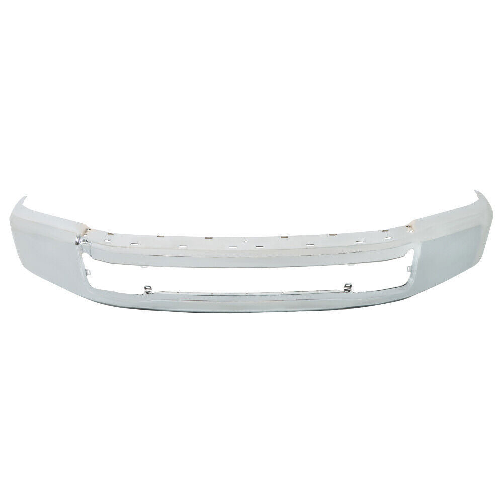 Front Bumper Face Bar For 20-22 Ford F250 F350 Chrome W/o Fog Light Hole