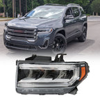 Left LED Headlights Assembly For 2020-2023 GMC Acadia SL/SLE Front Black