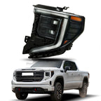 Left Headlight For 2022-2024 GMC Sierra 1500 Elevation/Pro/SLE LED Black