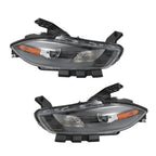 Left+Right Headlight For 2013-2016 Dodge Dart Halogen Projector Black