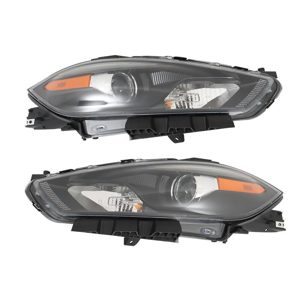Left+Right Headlight For 2013-2016 Dodge Dart Halogen Projector Black