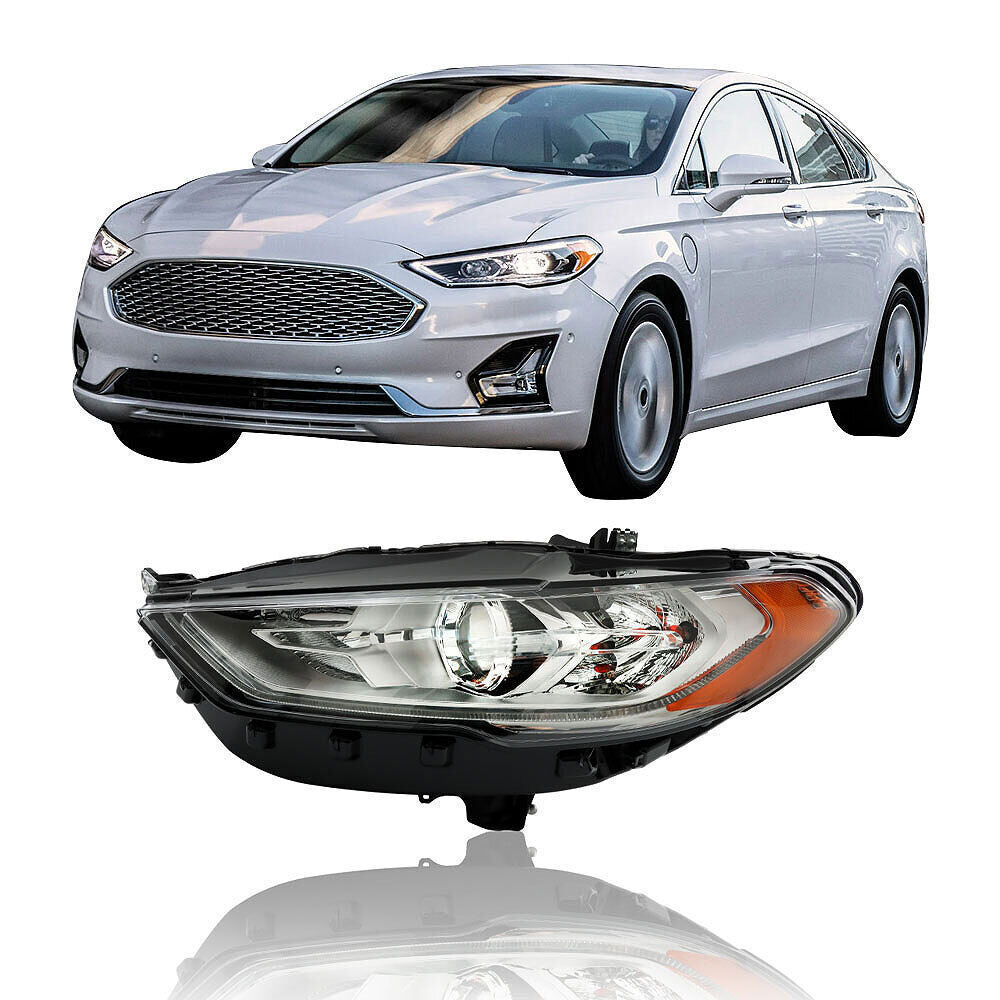 Left Headlight For 2017 2018 2019 Ford Fusion Chrome Housing w/ LED DRL