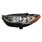 Left Headlight For 2017 2018 2019 Ford Fusion Chrome Housing w/ LED DRL