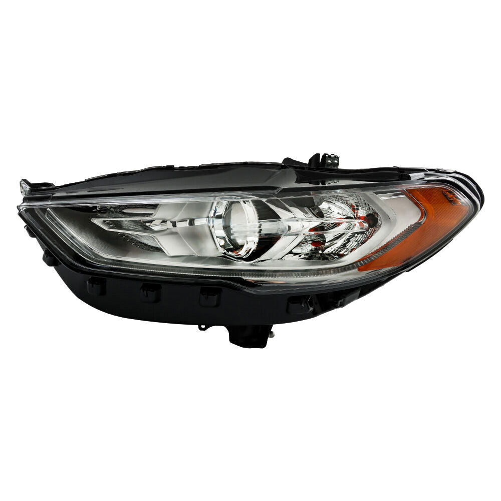 Left Headlight For 2017 2018 2019 Ford Fusion Chrome Housing w/ LED DRL