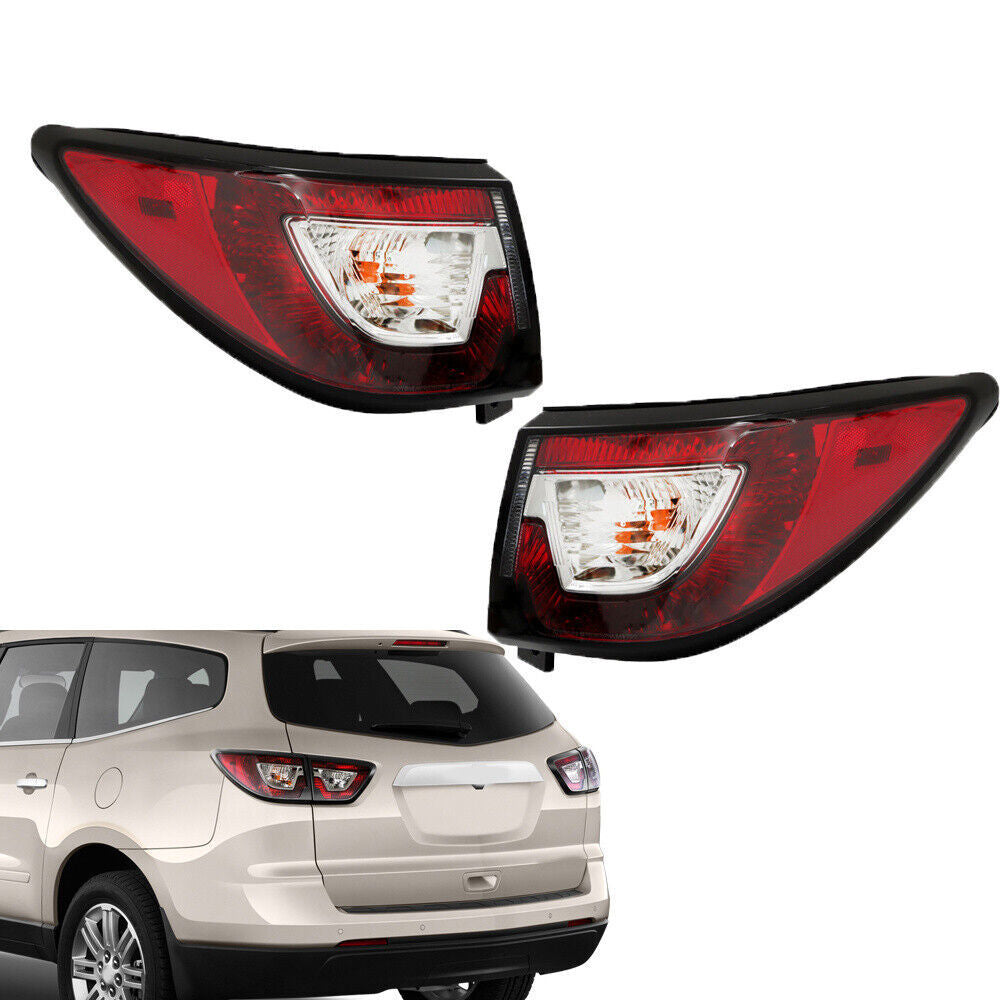 Left+Right Side Tail Light For 2013-17 Chevrolet Traverse w/Bulbs Clear