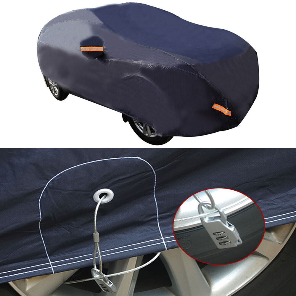 Car Cover Sun UV Dust Snow Rain Resist Waterproof Protection W/Lock