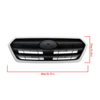 Front Upper Grille For Subaru Legacy 2015-2017  Silver Shell+Gray Insert