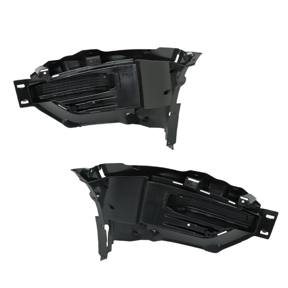 Left+Right Side Fog Light Cover Trims For 2020-2022 Ford Explorer Black