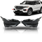 Left+Right Side Fog Light Cover Trims For 2020-2022 Ford Explorer Black