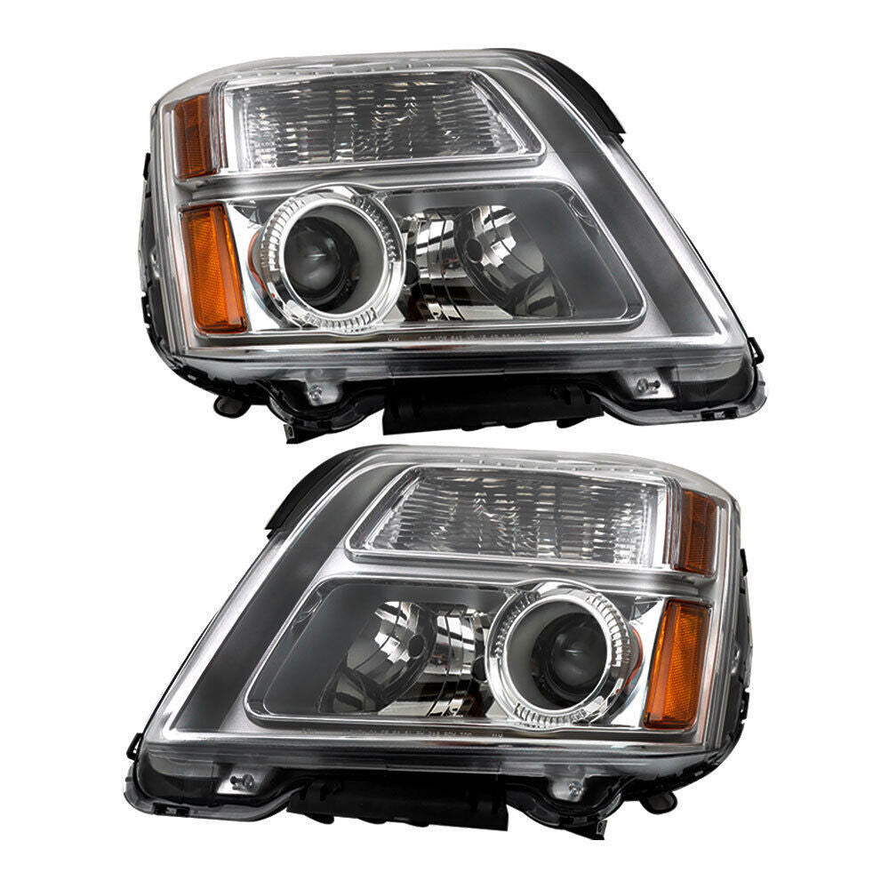 Left&Right Headlight For 2010-2015 GMC Terrain SL/SLT/SLE Chrome Halogen
