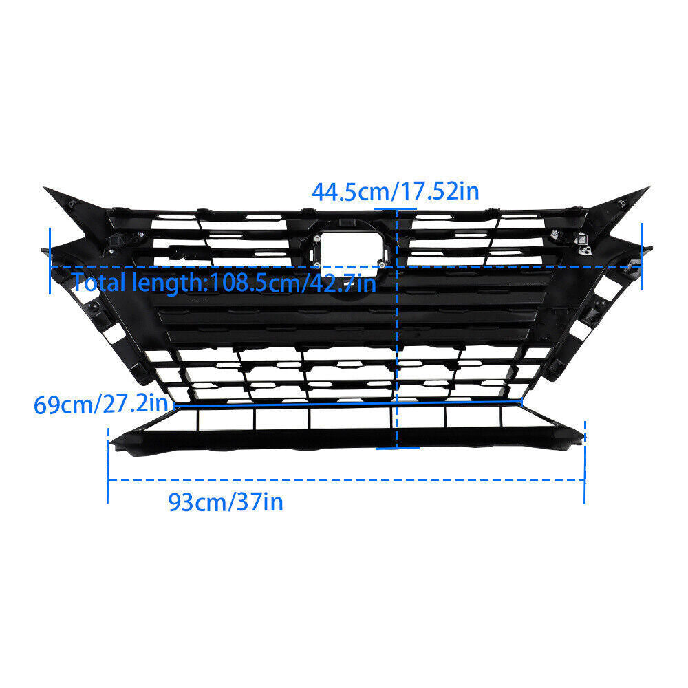 Front Bumper Upper Grille For Nissan Altima SR 2023 2024 Plastic Black