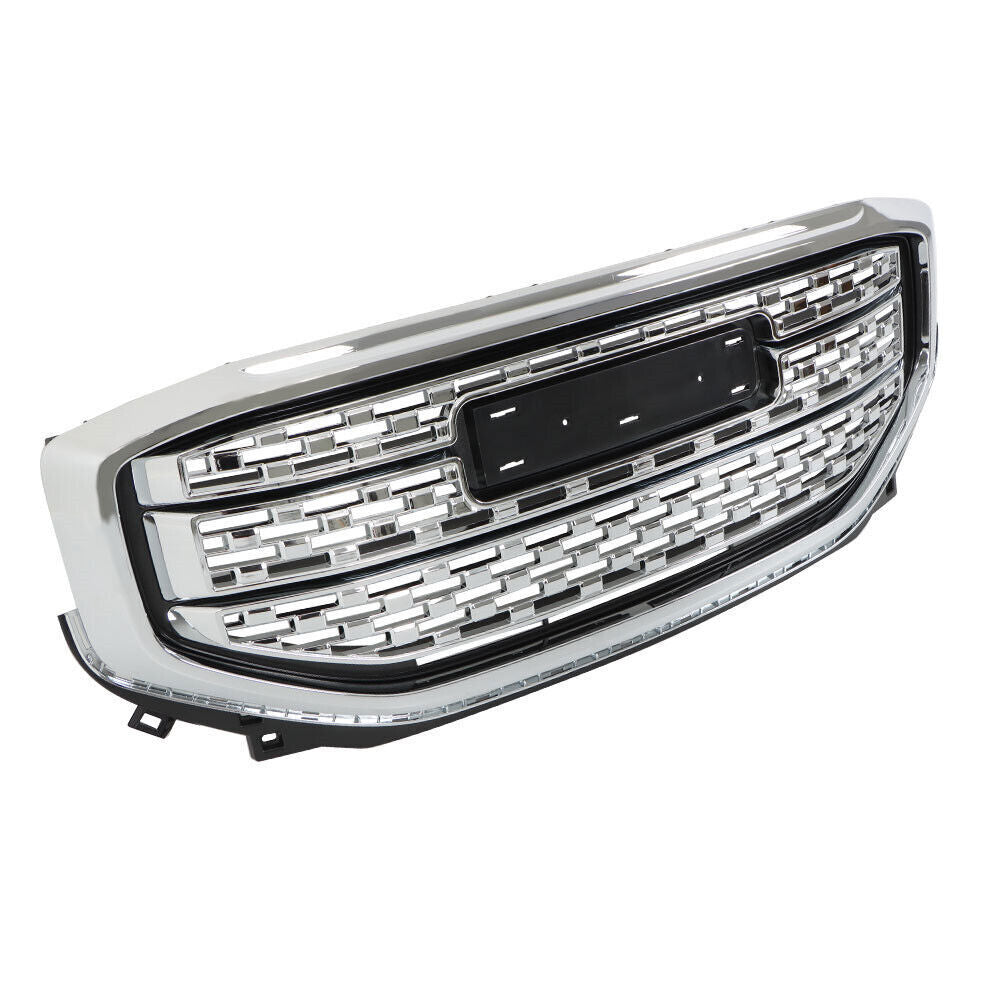 Front Upper Grille Assembly For 2017 2018 2019 GMC Acadia Denali Chrome