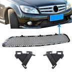 Front Bumper Grille For 2007-2011 Mercedes-Benz C-Class AMG W204 Black