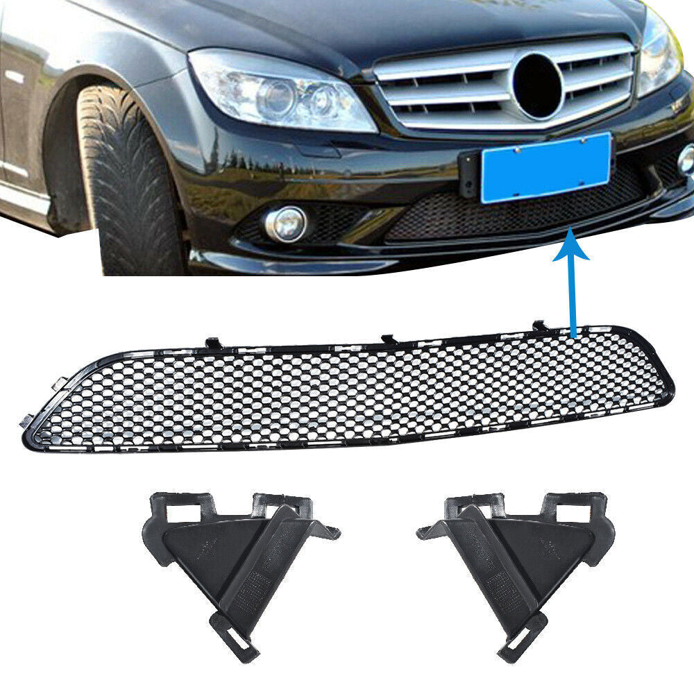 Front Bumper Grille For 2007-2011 Mercedes-Benz C-Class AMG W204 Black