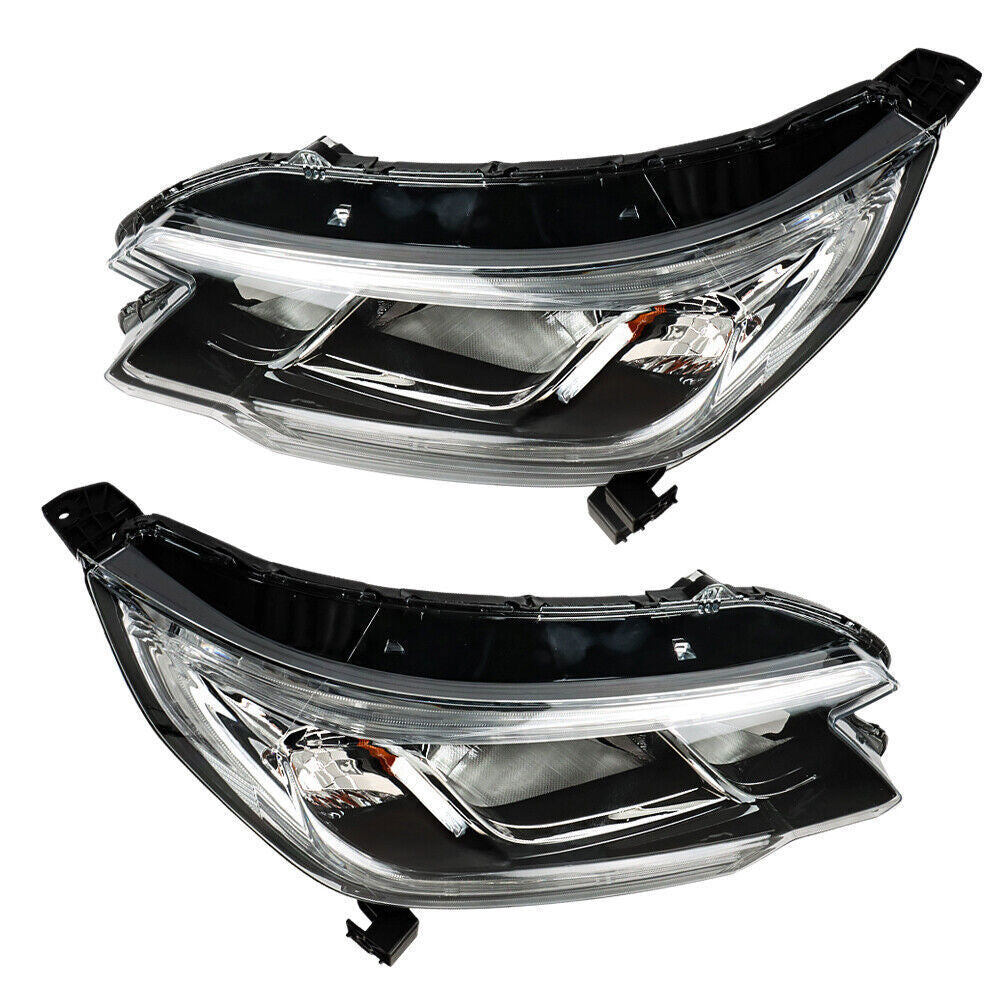Right&Left Side Headlights For 2015-2016 Honda CR-V Clear Halogen W/DRL