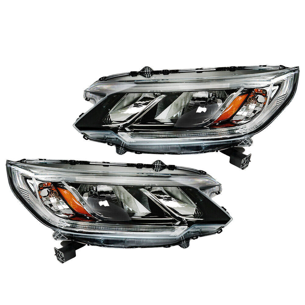 Right&Left Side Headlights For 2015-2016 Honda CR-V Clear Halogen W/DRL