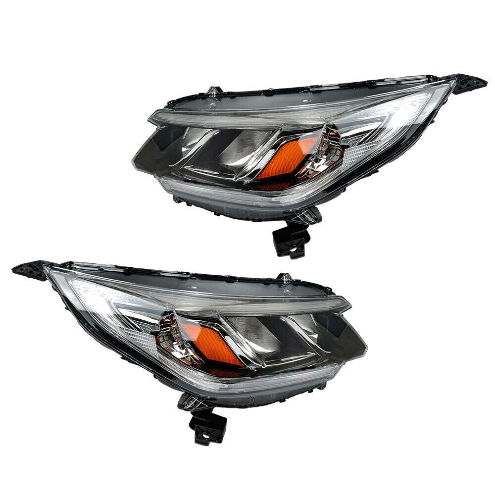 Right&Left Side Headlights For 2015-2016 Honda CR-V Clear Halogen W/DRL