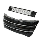 Front Bumper Upper Grille Assembly Glossy Black For 11-15 Ford Explorer