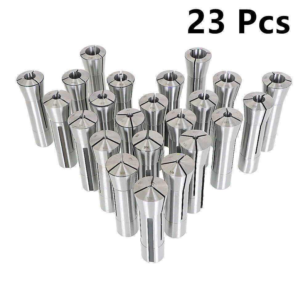 23Pcs R8 Collet Set Fractional 1/16" To 3/4" High Precision For Bridgeport