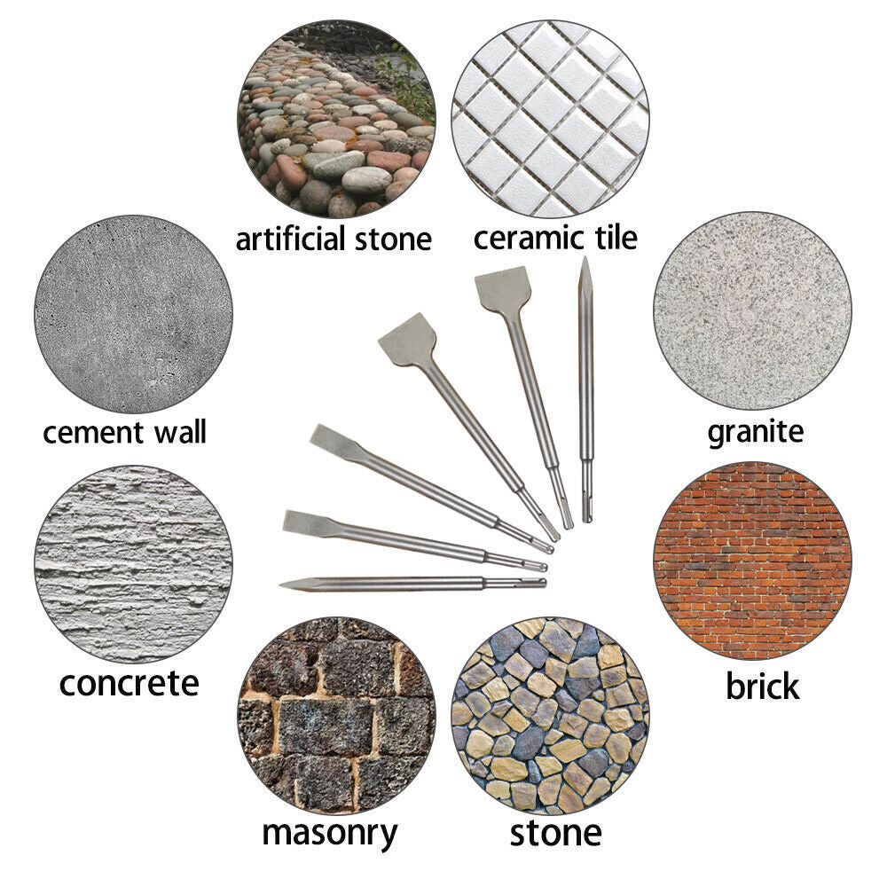 High Quality Concrete Drill Bit Set Rotary Hammer Bits Chisel Set 6-Pieces
