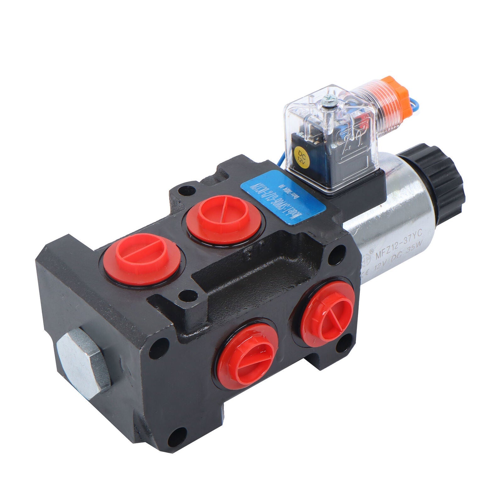 13GPM #10 SAE 6 Port 12V DC Hydraulic Solenoid Selector Diverter Valve 3Plug