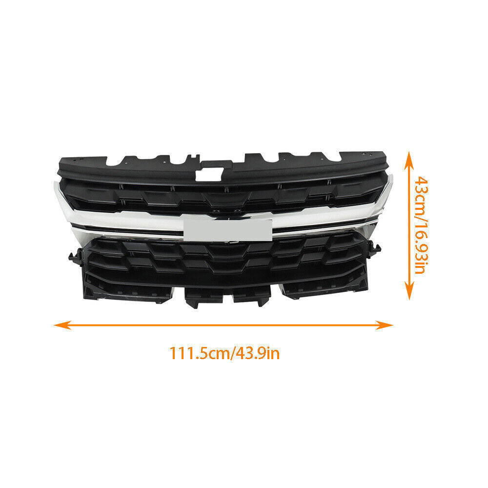 Front Upper Grille With Chrome Trim For 2021-2022 Chevrolet Colorado