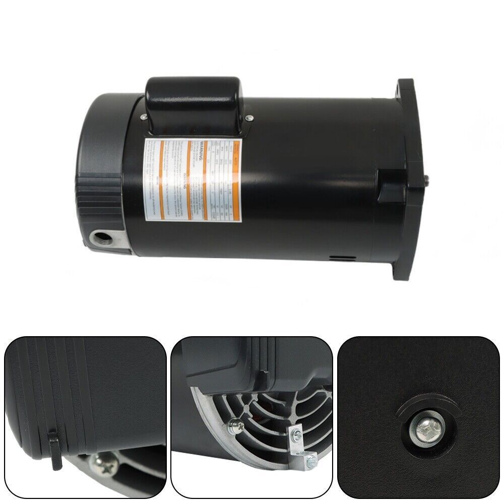 2HP Square Flange Pool Pump Motor 230V B2855 Threaded Shaft Swimming Pool Pump