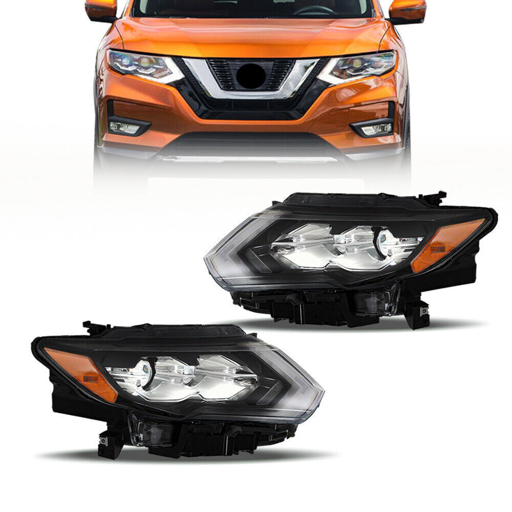 Right+Left Headlight For 2017-20 Nissan Rogue SL Hybrid Sport LED
