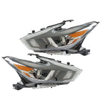 Right+Left Headlight For 2016-18 Nissan Maxima S SL SV Halogen w/LED DRL