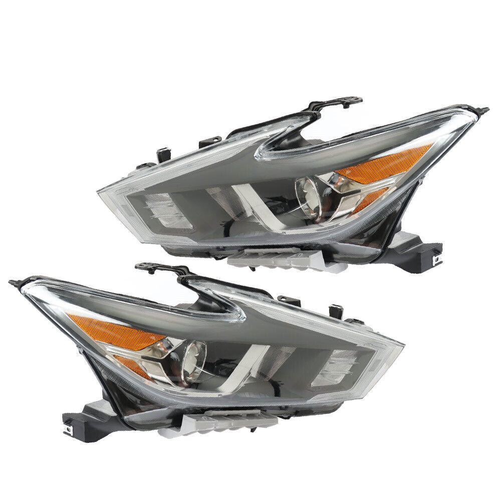 Right+Left Headlight For 2016-18 Nissan Maxima S SL SV Halogen w/LED DRL