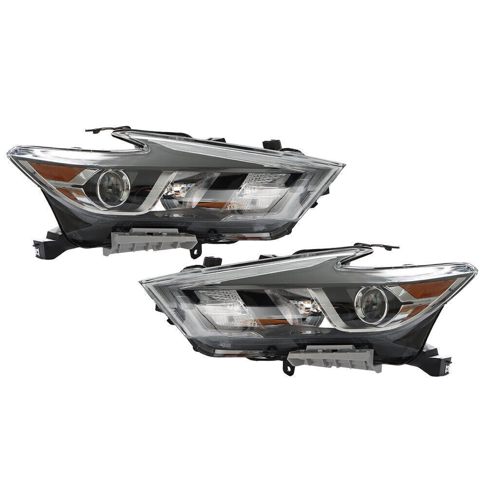 Right+Left Headlight For 2016-18 Nissan Maxima S SL SV Halogen w/LED DRL