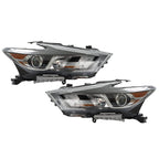 Right+Left Headlight For 2016-18 Nissan Maxima S SL SV Halogen w/LED DRL