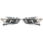 Right+Left Headlight For 2016-18 Nissan Maxima S SL SV Halogen w/LED DRL