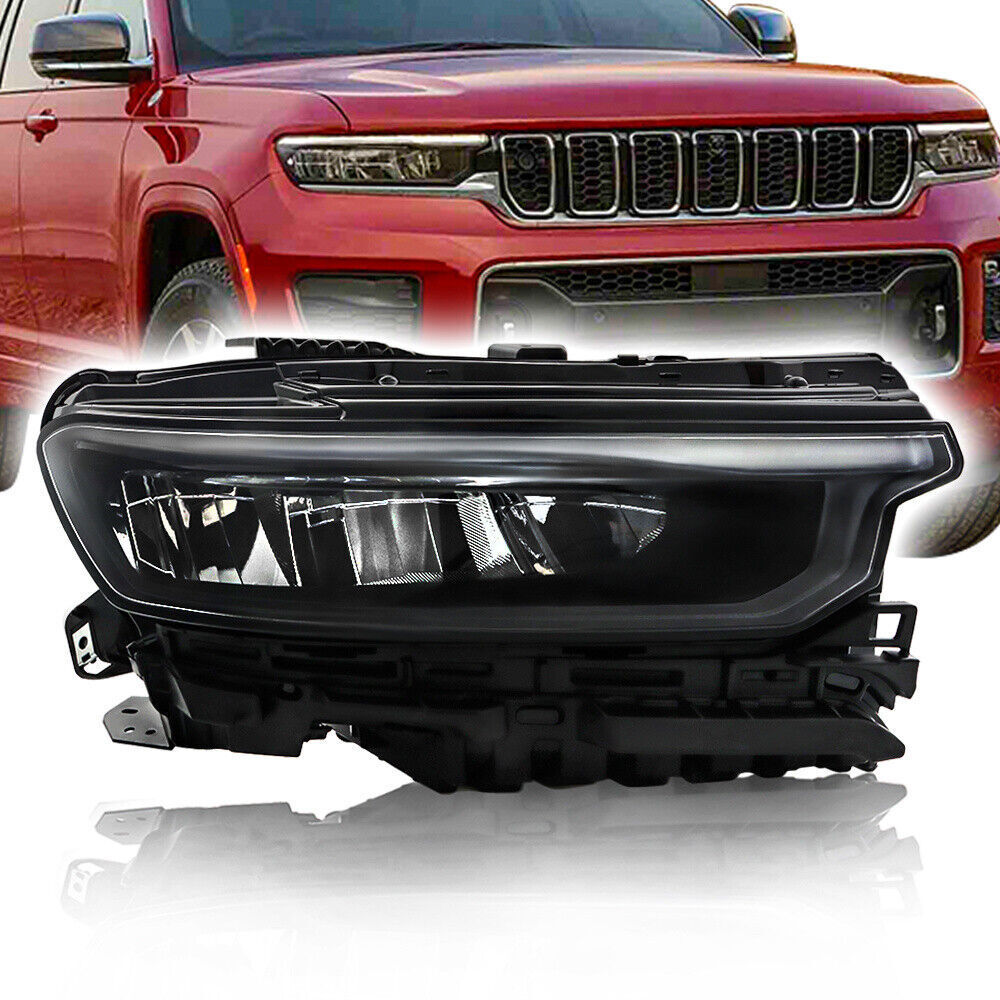 Left+Right Headlight For 2021-2024 Jeep Grand Cherokee LED Type Black