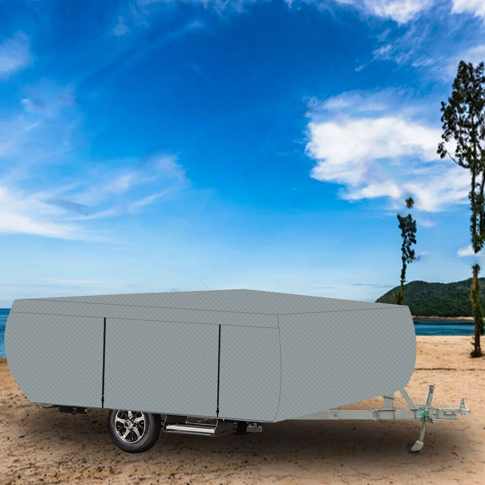 8-10 FT Trailers Waterproof RV Trailer Cover For Folding Pop Up Camper