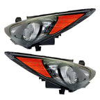 Right+Left Headlight For 2011-14 Sonata Halogen Black Housing Clear Lens