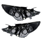 Right+Left Headlight For 2011-14 Sonata Halogen Black Housing Clear Lens
