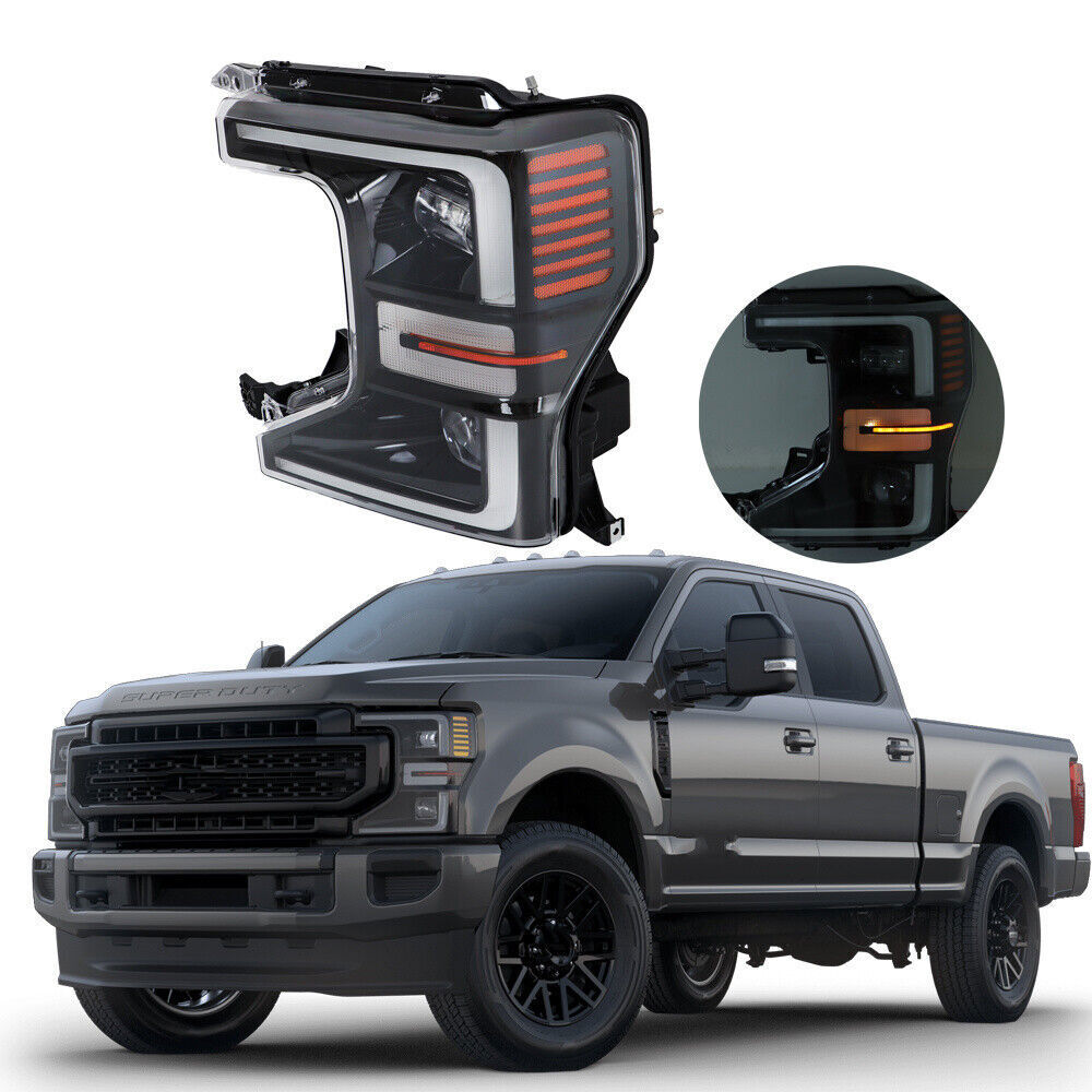 Driver LED Headlight For 2020-2022 Ford F250 F350 SuperDuty Black Trim