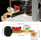 1lb to 20lb tank Propane Refill Elbow Adapter with Gauge + ON-Off Control Valve