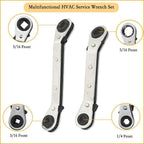 Valve Core Remover Installer Tool & HVAC Service Wrench with Hex Bit Adapter Kit