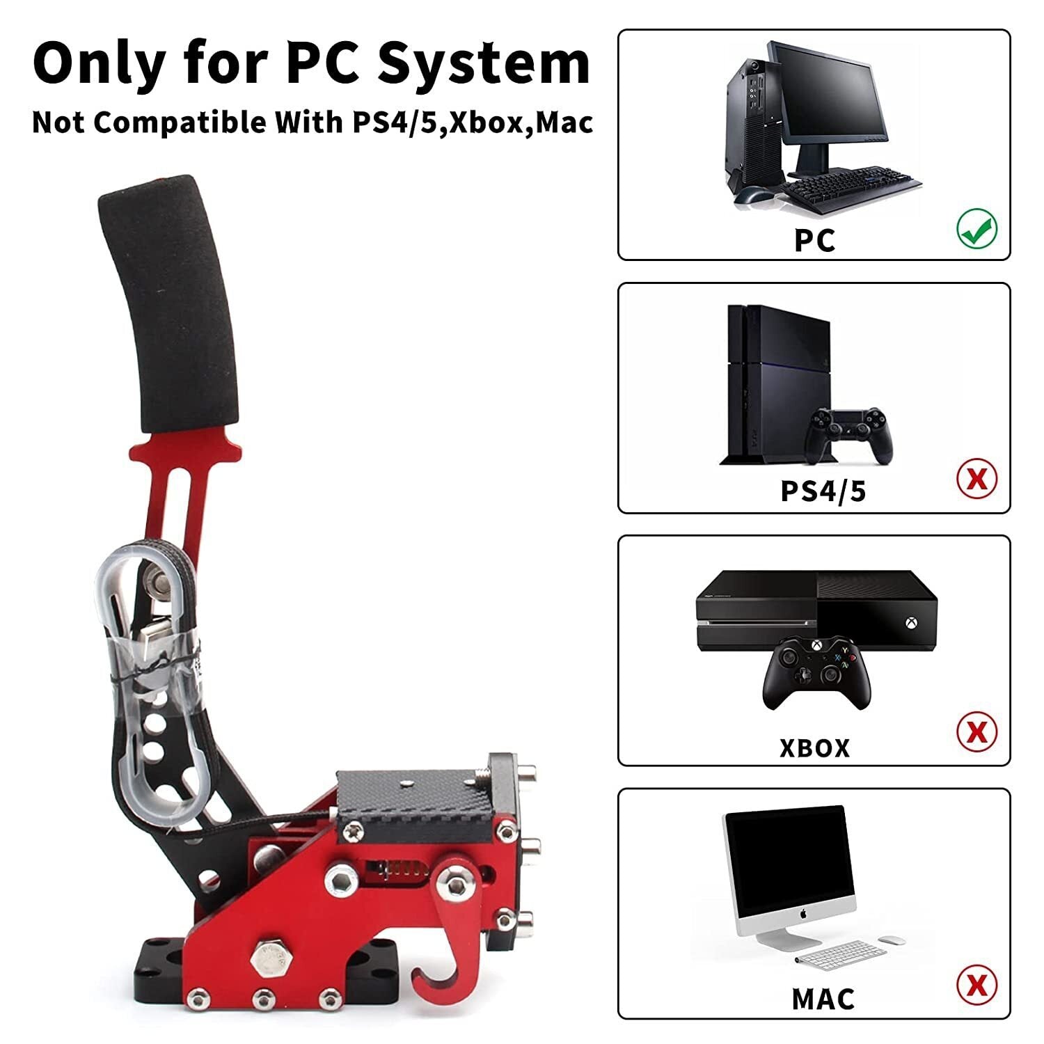 64 Bit PC USB Handbrake Gaming for Racing Games G25/27/29 T500 T300 G920