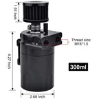 Universal Oil Catch Can Reservoir Tank Kit With Breather Filter + NBR Fuel Hose
